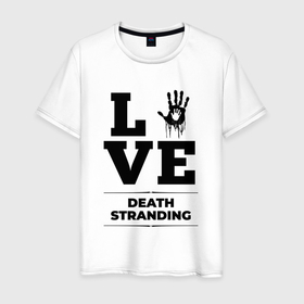 Мужская футболка хлопок с принтом Death Stranding love classic в Кировске, 100% хлопок | прямой крой, круглый вырез горловины, длина до линии бедер, слегка спущенное плечо. | 