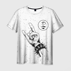 Мужская футболка 3D с принтом Pink Floyd и рок символ в Петрозаводске, 100% полиэфир | прямой крой, круглый вырез горловины, длина до линии бедер | 