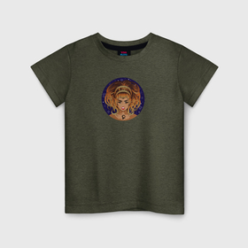 Детская футболка хлопок с принтом Знак зодиака Лев в Белгороде, 100% хлопок | круглый вырез горловины, полуприлегающий силуэт, длина до линии бедер | Тематика изображения на принте: 