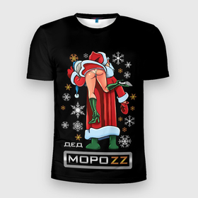 Мужская футболка 3D Slim с принтом Ded MoroZZ   Brazzers в Белгороде, 100% полиэстер с улучшенными характеристиками | приталенный силуэт, круглая горловина, широкие плечи, сужается к линии бедра | Тематика изображения на принте: 
