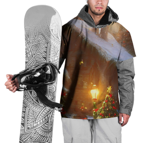 Накидка на куртку 3D с принтом Cельский коттедж, засыпанный снегом в Курске, 100% полиэстер |  | Тематика изображения на принте: 