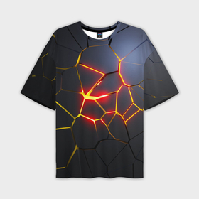 Мужская футболка OVERSIZE 3D с принтом Вулканическая активность ,  |  | 