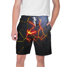 Мужские шорты 3D с принтом Вулканическая активность ,  полиэстер 100% | прямой крой, два кармана без застежек по бокам. Мягкая трикотажная резинка на поясе, внутри которой широкие завязки. Длина чуть выше колен | 