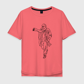 Мужская футболка хлопок Oversize с принтом Brodskiy simple art в Петрозаводске, 100% хлопок | свободный крой, круглый ворот, “спинка” длиннее передней части | Тематика изображения на принте: 