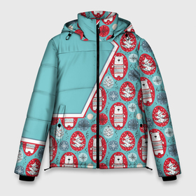 Мужская зимняя куртка 3D с принтом Новогодние мишки в Курске, верх — 100% полиэстер; подкладка — 100% полиэстер; утеплитель — 100% полиэстер | длина ниже бедра, свободный силуэт Оверсайз. Есть воротник-стойка, отстегивающийся капюшон и ветрозащитная планка. 

Боковые карманы с листочкой на кнопках и внутренний карман на молнии. | Тематика изображения на принте: 