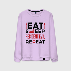 Мужской свитшот хлопок с принтом Надпись: eat sleep Resident Evil repeat в Белгороде, 100% хлопок |  | Тематика изображения на принте: 
