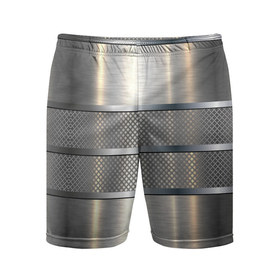 Мужские шорты спортивные с принтом металлические полосы   текстура алюминия ,  |  | 