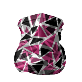 Бандана-труба 3D с принтом Геометрический абстрактный узор в вишнево серых и черных тонах в Курске, 100% полиэстер, ткань с особыми свойствами — Activecool | плотность 150‒180 г/м2; хорошо тянется, но сохраняет форму | 