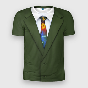 Мужская футболка 3D Slim с принтом Костюм с галстуком из игры Disco Elysium в Екатеринбурге, 100% полиэстер с улучшенными характеристиками | приталенный силуэт, круглая горловина, широкие плечи, сужается к линии бедра | 