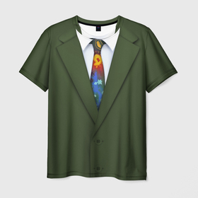 Мужская футболка 3D с принтом Костюм с галстуком из игры Disco Elysium в Курске, 100% полиэфир | прямой крой, круглый вырез горловины, длина до линии бедер | Тематика изображения на принте: 