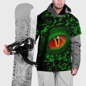Накидка на куртку 3D с принтом Глаз зеленого дракона в Санкт-Петербурге, 100% полиэстер |  | Тематика изображения на принте: 