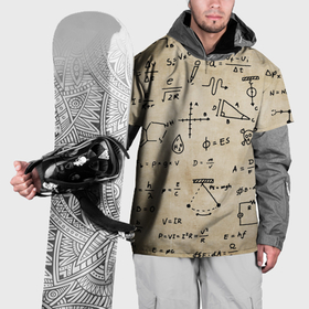 Накидка на куртку 3D с принтом Научные формулы на старой бумаге в Курске, 100% полиэстер |  | 