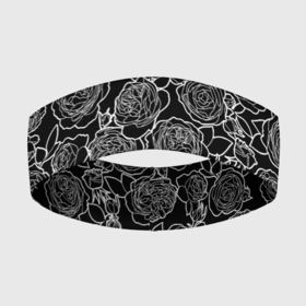 Повязка на голову 3D с принтом Чайная роза: Черно белыи принт в Петрозаводске,  |  | 