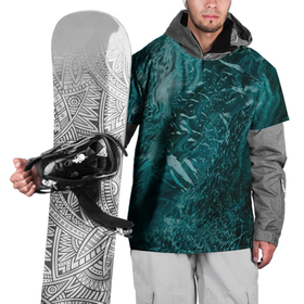 Накидка на куртку 3D с принтом Волны абстрактной воды и красок в Белгороде, 100% полиэстер |  | Тематика изображения на принте: 