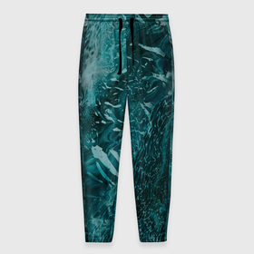 Мужские брюки 3D с принтом Волны абстрактной воды и красок в Белгороде, 100% полиэстер | манжеты по низу, эластичный пояс регулируется шнурком, по бокам два кармана без застежек, внутренняя часть кармана из мелкой сетки | Тематика изображения на принте: 
