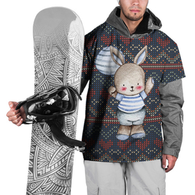 Накидка на куртку 3D с принтом Зайка  с  шариком , 100% полиэстер |  | Тематика изображения на принте: 