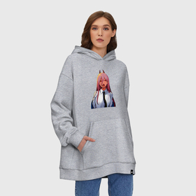 Худи SuperOversize хлопок с принтом Это же Пауэр   Человек бензопила в Рязани, 70% хлопок, 30% полиэстер, мягкий начес внутри | карман-кенгуру, эластичная резинка на манжетах и по нижней кромке, двухслойный капюшон
 | 