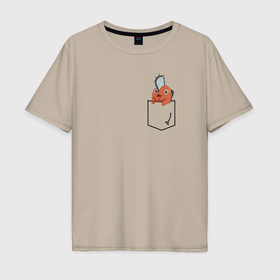 Мужская футболка хлопок Oversize с принтом Почита в карманчике в Курске, 100% хлопок | свободный крой, круглый ворот, “спинка” длиннее передней части | Тематика изображения на принте: 