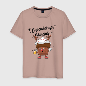 Мужская футболка хлопок с принтом Cupcakes up Grinches в Курске, 100% хлопок | прямой крой, круглый вырез горловины, длина до линии бедер, слегка спущенное плечо. | 