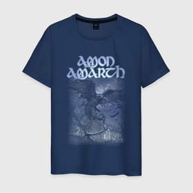 Мужская футболка хлопок с принтом Amon Amarth Crow в Белгороде, 100% хлопок | прямой крой, круглый вырез горловины, длина до линии бедер, слегка спущенное плечо. | 
