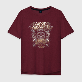 Мужская футболка хлопок Oversize с принтом Amon Amarth Vikings в Белгороде, 100% хлопок | свободный крой, круглый ворот, “спинка” длиннее передней части | 