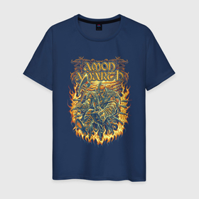 Мужская футболка хлопок с принтом Amon Amarth Viking в Екатеринбурге, 100% хлопок | прямой крой, круглый вырез горловины, длина до линии бедер, слегка спущенное плечо. | 