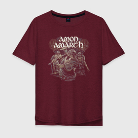 Мужская футболка хлопок Oversize с принтом Amon Amarth Viking в Белгороде, 100% хлопок | свободный крой, круглый ворот, “спинка” длиннее передней части | 