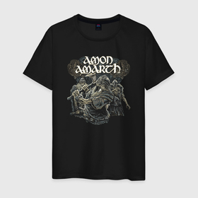 Мужская футболка хлопок с принтом Amon Amarth Viking в Новосибирске, 100% хлопок | прямой крой, круглый вырез горловины, длина до линии бедер, слегка спущенное плечо. | 
