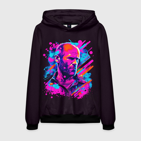 Мужская толстовка 3D с принтом Jason Statham   pop art в Новосибирске, 100% полиэстер | двухслойный капюшон со шнурком для регулировки, мягкие манжеты на рукавах и по низу толстовки, спереди карман-кенгуру с мягким внутренним слоем. | 