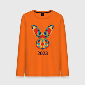 Мужской лонгслив хлопок с принтом Кролик из мозаики 2023 в Курске, 100% хлопок |  | 