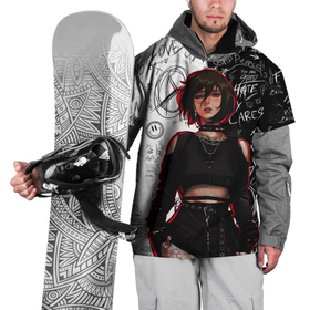 Накидка на куртку 3D с принтом Микаса Аккерман на стиле , 100% полиэстер |  | 
