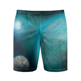 Мужские шорты спортивные с принтом Космос и планеты ,  |  | 