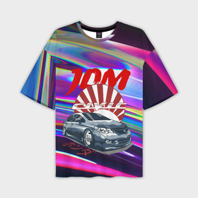 Мужская футболка OVERSIZE 3D с принтом Honda Civic   JDM style в Кировске,  |  | 