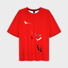 Мужская футболка OVERSIZE 3D с принтом Красная лиса в Белгороде,  |  | 