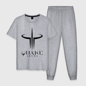 Мужская пижама хлопок с принтом Quake III arena в Белгороде, 100% хлопок | брюки и футболка прямого кроя, без карманов, на брюках мягкая резинка на поясе и по низу штанин
 | 