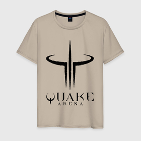 Мужская футболка хлопок с принтом Quake III arena в Курске, 100% хлопок | прямой крой, круглый вырез горловины, длина до линии бедер, слегка спущенное плечо. | 