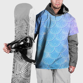 Накидка на куртку 3D с принтом Голубая чешуя русалки   паттерн в Петрозаводске, 100% полиэстер |  | Тематика изображения на принте: 