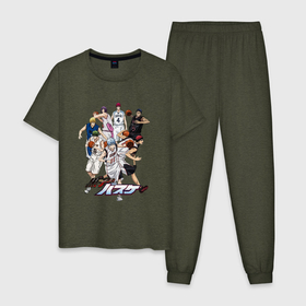 Мужская пижама хлопок с принтом Персонажи баскетбол Куроко в Курске, 100% хлопок | брюки и футболка прямого кроя, без карманов, на брюках мягкая резинка на поясе и по низу штанин
 | 
