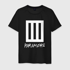 Мужская футболка хлопок с принтом Paramore логотип в Кировске, 100% хлопок | прямой крой, круглый вырез горловины, длина до линии бедер, слегка спущенное плечо. | 
