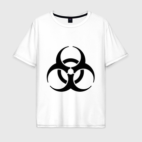 Мужская футболка хлопок Oversize с принтом Biological Hazard в Екатеринбурге, 100% хлопок | свободный крой, круглый ворот, “спинка” длиннее передней части | 