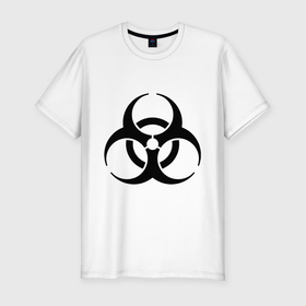 Мужская футболка хлопок Slim с принтом Biological Hazard в Тюмени, 92% хлопок, 8% лайкра | приталенный силуэт, круглый вырез ворота, длина до линии бедра, короткий рукав | Тематика изображения на принте: 