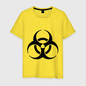 Мужская футболка хлопок с принтом Biological hazard в Екатеринбурге, 100% хлопок | прямой крой, круглый вырез горловины, длина до линии бедер, слегка спущенное плечо. | 