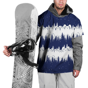 Накидка на куртку 3D с принтом Зайцы в зимнем лесу в Санкт-Петербурге, 100% полиэстер |  | Тематика изображения на принте: 