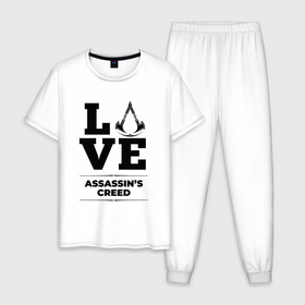Мужская пижама хлопок с принтом Assassins Creed love classic в Курске, 100% хлопок | брюки и футболка прямого кроя, без карманов, на брюках мягкая резинка на поясе и по низу штанин
 | 