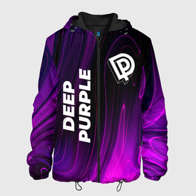 Мужская куртка 3D с принтом Deep Purple violet plasma в Петрозаводске, ткань верха — 100% полиэстер, подклад — флис | прямой крой, подол и капюшон оформлены резинкой с фиксаторами, два кармана без застежек по бокам, один большой потайной карман на груди. Карман на груди застегивается на липучку | 