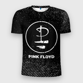 Мужская футболка 3D Slim с принтом Pink Floyd с потертостями на темном фоне в городе Новоалтайск, 100% полиэстер с улучшенными характеристиками | приталенный силуэт, круглая горловина, широкие плечи, сужается к линии бедра | 