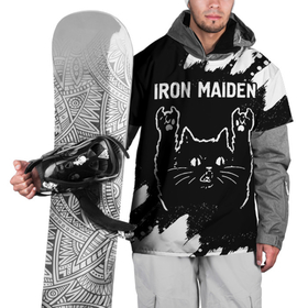 Накидка на куртку 3D с принтом Группа Iron Maiden и рок кот в Тюмени, 100% полиэстер |  | Тематика изображения на принте: 