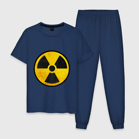 Мужская пижама хлопок с принтом Nuclear в Петрозаводске, 100% хлопок | брюки и футболка прямого кроя, без карманов, на брюках мягкая резинка на поясе и по низу штанин
 | 
