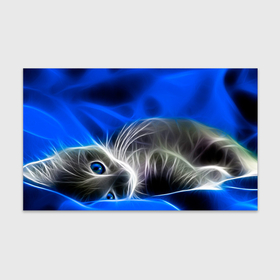 Бумага для упаковки 3D с принтом Спящий неоновый котёнок на синем фоне в Новосибирске, пластик и полированная сталь | круглая форма, металлическое крепление в виде кольца | Тематика изображения на принте: 