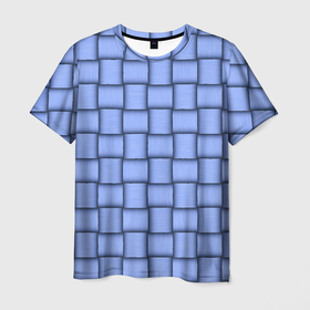 Мужская футболка 3D с принтом Фиолетовое ленточное плетение , 100% полиэфир | прямой крой, круглый вырез горловины, длина до линии бедер | 